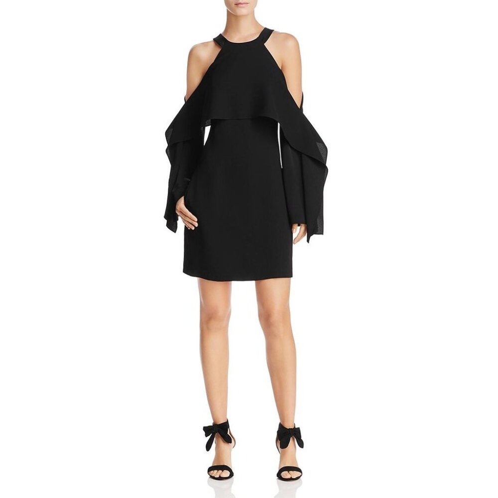BCBG Max Azria Tristyn Black Cold Shoulder Dress
